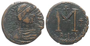 Justinian I (527-565). Æ 40 Nummi (27mm, ... 