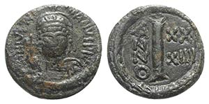 Justinian I (527-565). Æ 10 Nummi (16mm, ... 