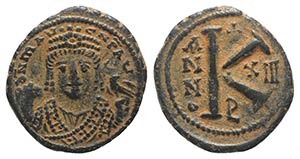 Maurice Tiberius (582-602). Æ 20 Nummi ... 