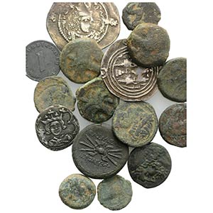 Mixed lot of 16 coins, including Greek, ... 