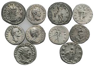 Lot of 5 Roman Imperial AR coins, including ... 
