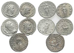 Lot of 5 Roman AR Antoninianii, including ... 