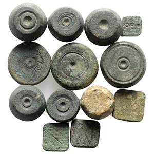 Lot of 13 Æ Byzantine and Medieval Weights. ... 