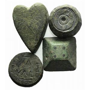 Lot of 4 Æ Byzantine and Medieval Weights. ... 