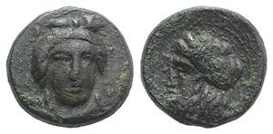 Sicily, Gela, c. 339-310 BC. Æ (13mm, ... 
