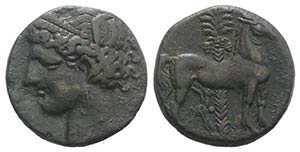 Carthage, after 241 BC. Æ Dishekel (25.5mm, ... 