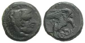 Bruttium, Kroton, c. 350-300 BC. Æ (18mm, ... 