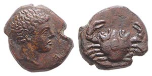 Sicily, Motya, c. 400-397 BC. Æ Onkia or ... 