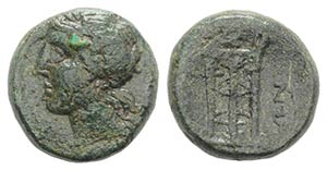 Bruttium, Rhegion, c. 260-215 BC. Æ (18mm, ... 