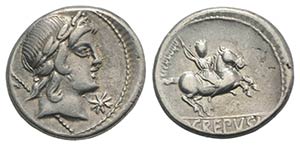 Pub. Crepusius, Rome, 82 BC. AR Denarius ... 