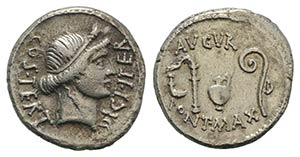 Julius Caesar, Utica(?), 46 BC. AR Denarius ... 