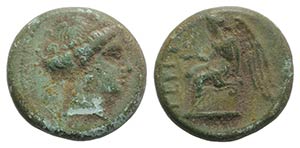 Bruttium, Terina, c. 350-275 BC. Æ (12 mm, ... 