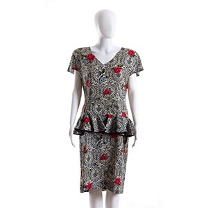 CENTINARO DRESS80sA jacquard silk dress, red ... 