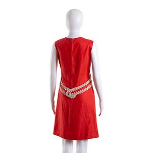 TWO 60S DRESSES1) ) A red coral ... 