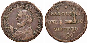 VITERBO - Pio VI (1775-1799) - Sampietrino - ... 