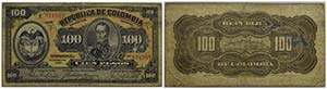 COLOMBIA - Repubblica - 100 Pesos - 1910   - ... 