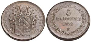 BOLOGNA - Pio IX (1846-1866) - 5 Baiocchi - ... 