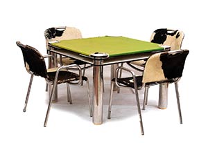 JOE COLOMBO - ZANOTTA  Game table with white ... 