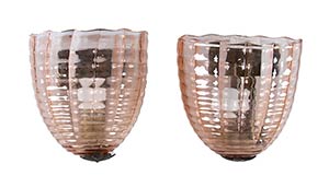 ITALIAN MANUFACTURE  Two pale pink Murano ... 