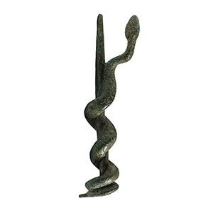 Bronze Asclepius rod with snake 1st century ... 
