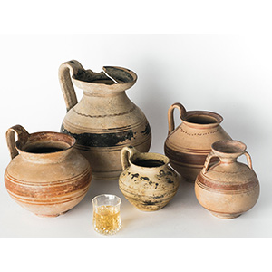 Five Daunian vessels Apulia, 4th century BC; ... 