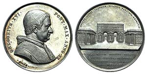 Papal, Gregorio XVI (1831-1846). AR Medal ... 