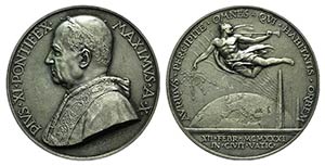 Papal, Pio XI (1922-1939). AR Medal 1931 ... 