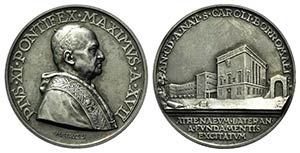 Papal, Pio XI (1922-1939). AR Medal 1938 ... 