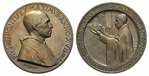 Papal, Pio XII (1939-1958). Æ Medal 1955 ... 