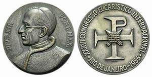 Papal, Pio XII (1939-1958). Silvered Æ ... 