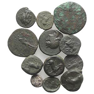 Sicily, lot of 12 Æ Greek coins, to be ... 