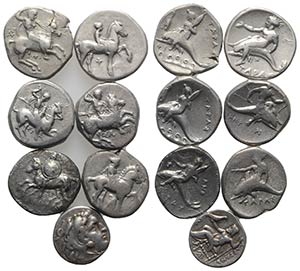 Lot of 7 Greek AR coins, including Tarentum ... 