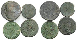 Lot of 4 Æ Greek and Roman coins, including ... 