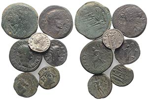 Lot of 7 Greek and Roman AR and Æ coins, to ... 
