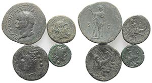 Lot of 4 Greek and Roman Æ coins, including ... 