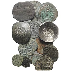 Lot of 13 Greek and Byzantine Æ coins, to ... 