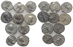 Lot of 10 Roman Imperial AR Denarii, to be ... 