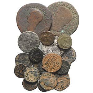 Lot of 20 Roman Imperial AR and Æ coins, to ... 