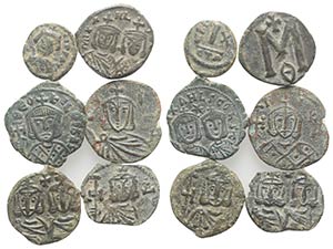 Lot of 5 Byzantine Æ coins, to be catalog. ... 