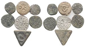 South Italy, lot of 7 Medieval coins and ... 