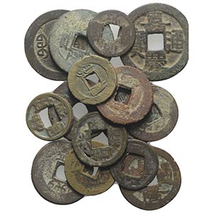 China, Qing Dynasty, lot of 15 Æ coins, to ... 