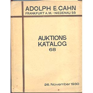 CAHN E. A. – Auktion, 68. Frankfurt am ... 