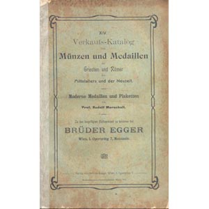 EGGER B. – Katalog XIV. Wien 1909. ... 
