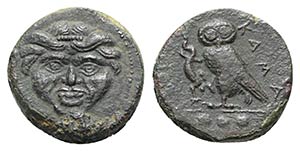 Sicily, Kamarina, c. 420-410 BC. Æ Tetras ... 