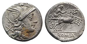 Anonymous, Rome, c. 157/6 BC. AR Denarius ... 