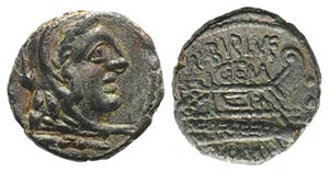M. Aburius M.f. Geminus, Rome, 132 BC. Æ ... 