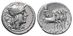 M. Vargunteius, Rome, 130 BC. AR Denarius ... 