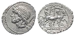 L. Memmius Galeria, Rome, 106 BC. AR Serrate ... 