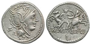 M. Servilius C.f., Rome, 100 BC. AR Denarius ... 