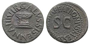 Augustus (27 BC-14 AD). Æ Quadrans (17mm, ... 